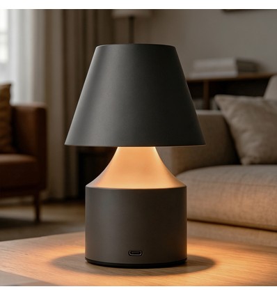 Wiederaufladbare LED-Tischleuchte - Grau, Touch-dimmbar, 3in1, IP20
