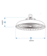 100W Solara LED High Bay 190lm/w - IP65, Sosen Treiber, 0-10V dimmbar, 5 Jahre Garantie
