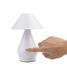 Wiederaufladbare LED-Tischleuchte - Weiß, Ø16cm, 21,5cm hoch, Touch-dimmbar, 3in1, IP20