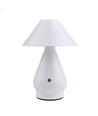 Wiederaufladbare LED-Tischleuchte - Weiß, Ø16cm, 21,5cm hoch, Touch-dimmbar, 3in1, IP20
