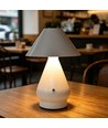 Wiederaufladbare LED-Tischleuchte - Weiß, Ø16cm, 21,5cm hoch, Touch-dimmbar, 3in1, IP20