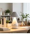 Wiederaufladbare LED-Tischleuchte - Weiß, Ø16cm, 21,5cm hoch, Touch-dimmbar, 3in1, IP20