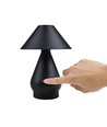 Wiederaufladbare LED Tischleuchte - Schwarz, Ø16cm, 21,5cm hoch, Touch dimmbar, 3in1, IP20
