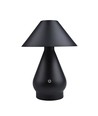 Wiederaufladbare LED Tischleuchte - Schwarz, Ø16cm, 21,5cm hoch, Touch dimmbar, 3in1, IP20