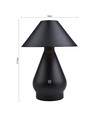 Wiederaufladbare LED Tischleuchte - Schwarz, Ø16cm, 21,5cm hoch, Touch dimmbar, 3in1, IP20