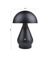 Wiederaufladbare LED-Tischleuchte - Schwarz, Ø15cm, 22cm hoch, Touch dimmbar, 3in1, IP20