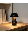Wiederaufladbare LED-Tischleuchte - Schwarz, Ø15cm, 22cm hoch, Touch dimmbar, 3in1, IP20