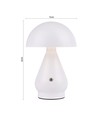 Wiederaufladbare LED Tischleuchte - Weiß, Ø15cm, 22cm hoch, Touch dimmbar, 3in1, IP20