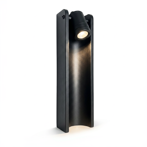 Schwarze verstellbare Gartenlampe - 7,5W, 40 cm, IP65 Außen, inkl. Leuchtmittel