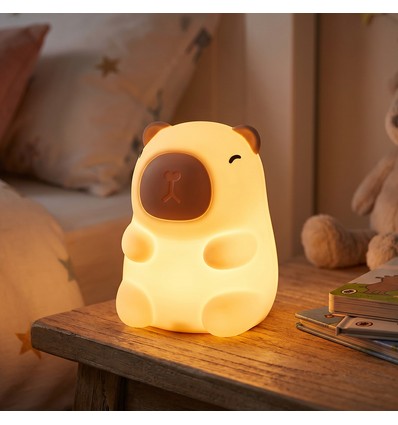 MOCHI Wasserschwein Nachtlicht aus weichem Silikon - aufladbar, Farbwechsel + Warmweiß