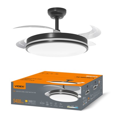 60W LED Deckenleuchte mit Ventilator - CCT, Schwarz, inkl. Fernbedienung