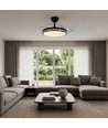 60W LED Deckenleuchte mit Ventilator - CCT, Schwarz, inkl. Fernbedienung