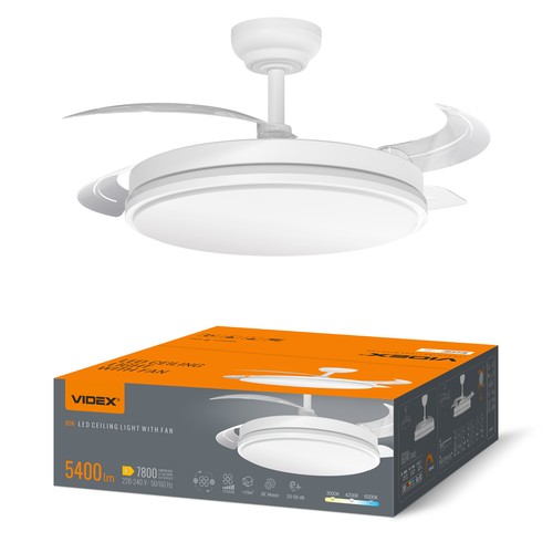 60W LED Deckenleuchte mit Ventilator - CCT, weiß, inkl. Fernbedienung