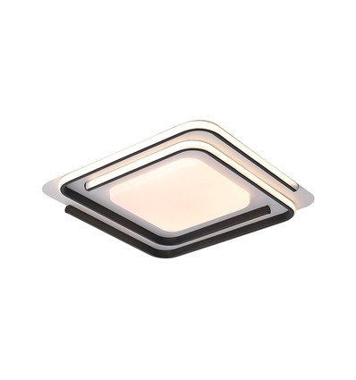 60W LED Design Deckenleuchte - CCT 3-in-1, dimmbar mit Fernbedienung, weiß/schwarzer Rand