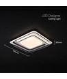 60W LED Design Deckenleuchte - CCT 3-in-1, dimmbar mit Fernbedienung, weiß/schwarzer Rand