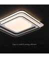 60W LED Design Deckenleuchte - CCT 3-in-1, dimmbar mit Fernbedienung, weiß/schwarzer Rand