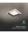 60W LED Design Deckenleuchte - CCT 3-in-1, dimmbar mit Fernbedienung, weiß/schwarzer Rand