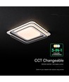 60W LED Design Deckenleuchte - CCT 3-in-1, dimmbar mit Fernbedienung, weiß/schwarzer Rand