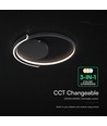V-Tac 70W LED Deckenleuchte dimmbar - CCT 3-in-1, schwarz, inkl. Fernbedienung, Ø50cm