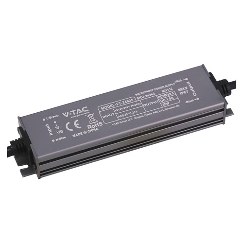 36W / 24V DC Netzteil für LED-Streifen - 1.5A, IP67 wasserdicht