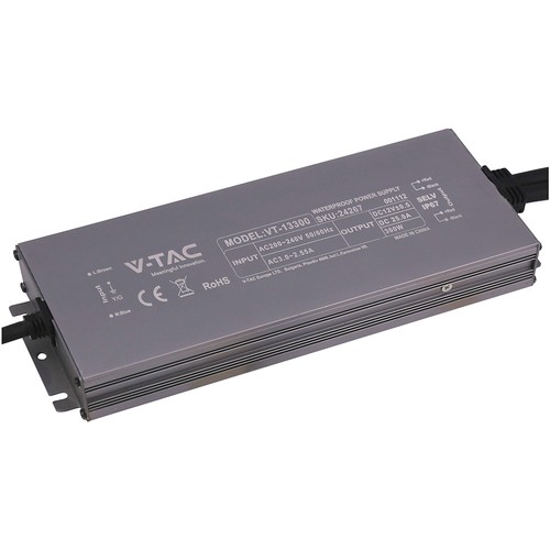 300W / 24V DC Netzteil für LED-Streifen - 12,5A, IP67 wasserdicht