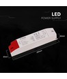 60W / 24V DC Netzteil für LED-Streifen - 2.5A, IP44, Kunststoffgehäuse