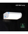 V-Tac 10W LED Wandleuchte - Weiß, IP65, Cree Chip, 3000K, 6 Jahre Garantie
