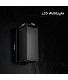 V-Tac 10W LED Wandleuchte 3-in-1 - Schwarzes Gehäuse, IP65, Up/Down Light, inkl. Leuchtmittel