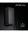 V-Tac 10W LED Wandleuchte 3-in-1 - Schwarzes Gehäuse, IP65, Up/Down Light, inkl. Leuchtmittel