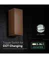 10W LED Wandleuchte - 3-in-1 CCT, Cortenstahl, IP65, Up/Down Light