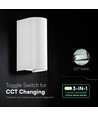 10W LED Wandleuchte - 3-in-1 CCT, weißes Gehäuse, IP65, Up/Down Light