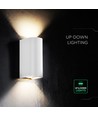 10W LED Wandleuchte - 3-in-1 CCT, weißes Gehäuse, IP65, Up/Down Light