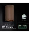 10W LED Wandleuchte 3-in-1 - Corten Gehäuse, IP65, Up/Down Light, inkl. Leuchtmittel