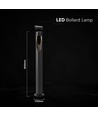V-Tac 6W LED Gartenlampe - Schwarz, IP65, 3000K, Cree Chip, 6 Jahre Garantie