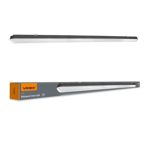 150cm 50W LED-Wannenleuchte Schwarz - IP65, 5000K, durchverdrahtet