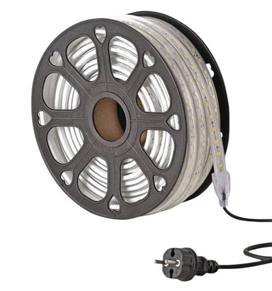 50m Lichtband Trommel Baustellenbeleuchtung - 230V, IP65, 1500 lm/m, 12W/m, 4000K