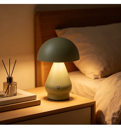 Wiederaufladbare LED-Tischleuchte - Grün, Ø15cm, 22cm hoch, Touch-dimmbar, 3-in-1, IP20