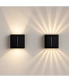 Solar-Wandleuchte mit einstellbarem Lichteffekt - IP54, schwarz, drehbar, eckig, Dämmerungssensor