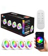 4er Set RGB+CCT Smart Home Downlight - 5W LED, Bluetooth, Google Home & Alexa