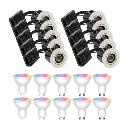 10er-Set Zigbee Einbaustrahler Inno88 - Inkl. Hue-kompatible GU10, Weiß, IP44, isolationsfest
