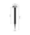 2,5W Solar-Gartenleuchte mit Spieß - 3-stufig dimmbar, USB-C, IP44 Außenbereich, schwarz