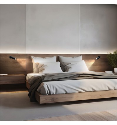 Mini GU10 Wandspot mit Schalter, Schwarz - ohne Leuchtmittel