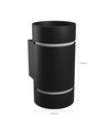 G9 Innen-Wandleuchte Up/Down - Ø8 cm, IP20, Schwarz