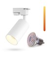Dim to warm GU10 Schienenspot - Inklusive 6W Dimtowarm Leuchtmittel, Weiß, 1-phasig, 1F2W