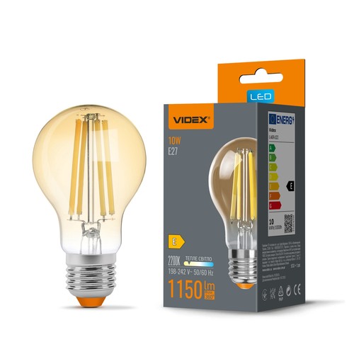E27 10W LED Filament Lampe - A60, extra extra warmweiß, Bronze-Glas