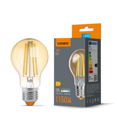 E27 10W LED Filament Lampe - A60, extra extra warmweiß, Bronze-Glas