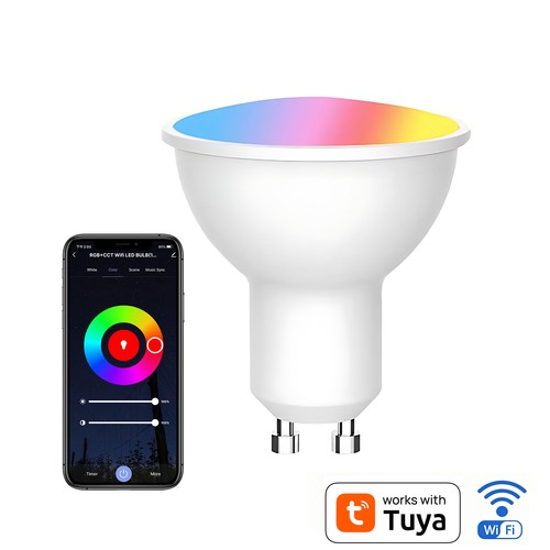 V-Tac 5W Smart Home LED-Lampe - Tuya/Smart Life, kompatibel mit Google Home, Alexa und Smartphones, GU10 Spot