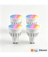 4x GU10 5W Smart Home LED Lampe - Bluetooth, 6,6 cm, kompatibel mit Google Home, Alexa und Smartphone