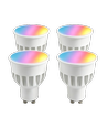4x GU10 5W Smart Home LED Lampe - Bluetooth, 6,6 cm, kompatibel mit Google Home, Alexa und Smartphone