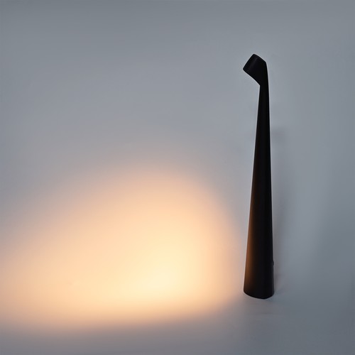 Wiederaufladbare LED Tischleuchte innen/außen - Schwarz, 40cm hoch, 3-Stufen dimmbar, IP44